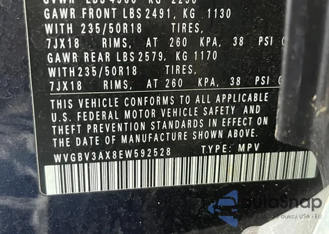 2015 Mazda Cx-9 Sport из США, поврежденный, VIN JM3TB3BV5F0462202